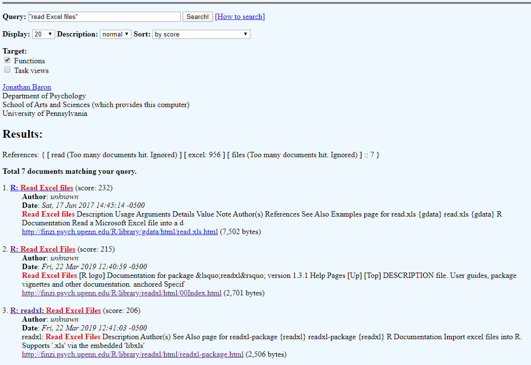 Résultat de RSiteSearch('read Excel files').